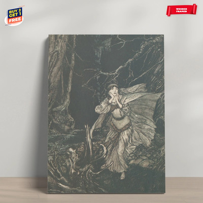 Vintage Fairy Storybook Illustration Canvas Print Poster Home Decor