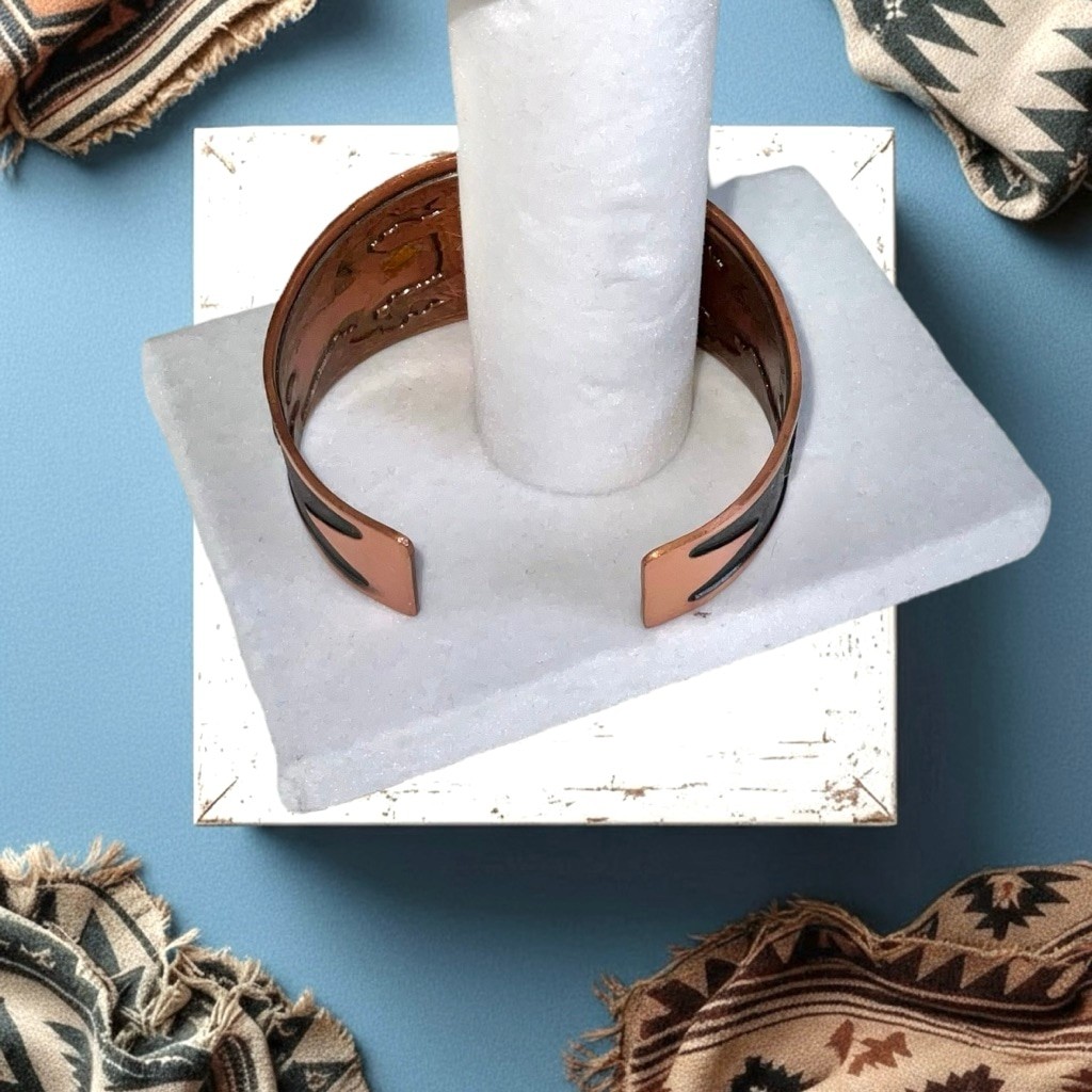 Vintage Native SW Solid Copper Cuff Bracelet Buff… - image 3