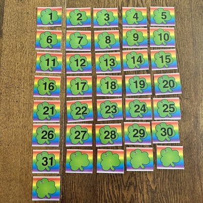 Vtg Carson Dellosa 90s Y2K Calendar Pieces  Smiling Rainbow Shamrock March Retro