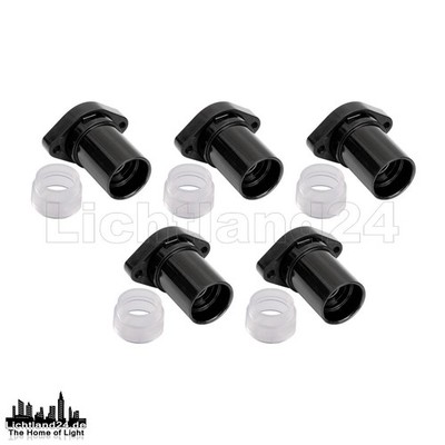 E14 - 5x Standard Illu Fassung mit Flanschplatte + Dichtung f Lichterketten IP44
