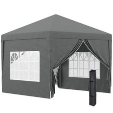 Outsunny 3x3(m) Pop Up Gazebo Canopy Marquee w/ Carry Bag, Grey