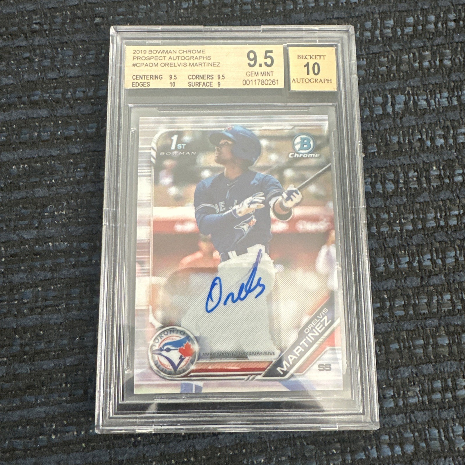 Orelvis Martinez 2019 Bowman Chrome 1st RC Auto BGS 9.5/10