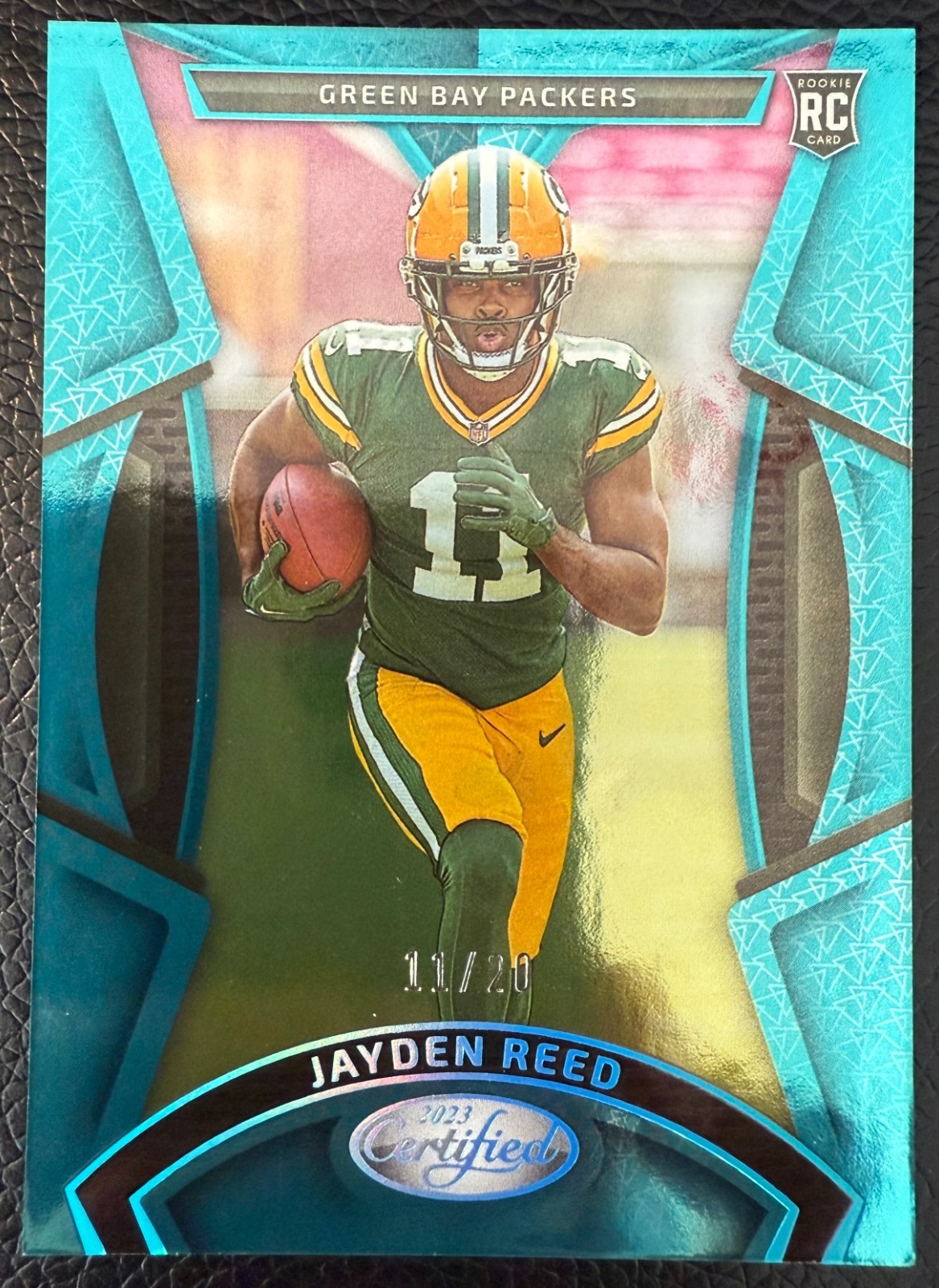 2023 PANINI CERTIFIED FOOTBALL JAYDEN REED MIRROR TEAL ROOKIE RC /20 FOTL #123