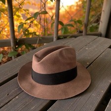 Scala Size L 100% Wool Felt New Yorker Blues Brothers Teardrop Fedora Hat