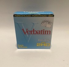 Verbatim DataLife Diskettes MF 2HD IBM Formatted 3.5" 1.44MB 10-Pack 87410 90mm