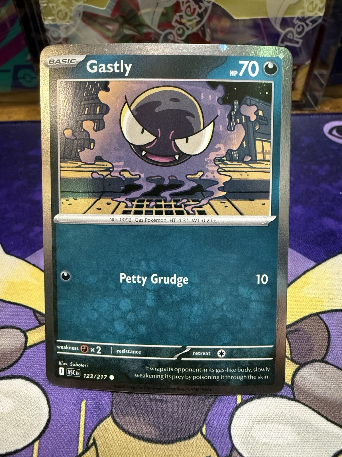 Pokemon TCG Gastly 123/217 Ascended Heroes Cosmos Holo Promo Card - NM