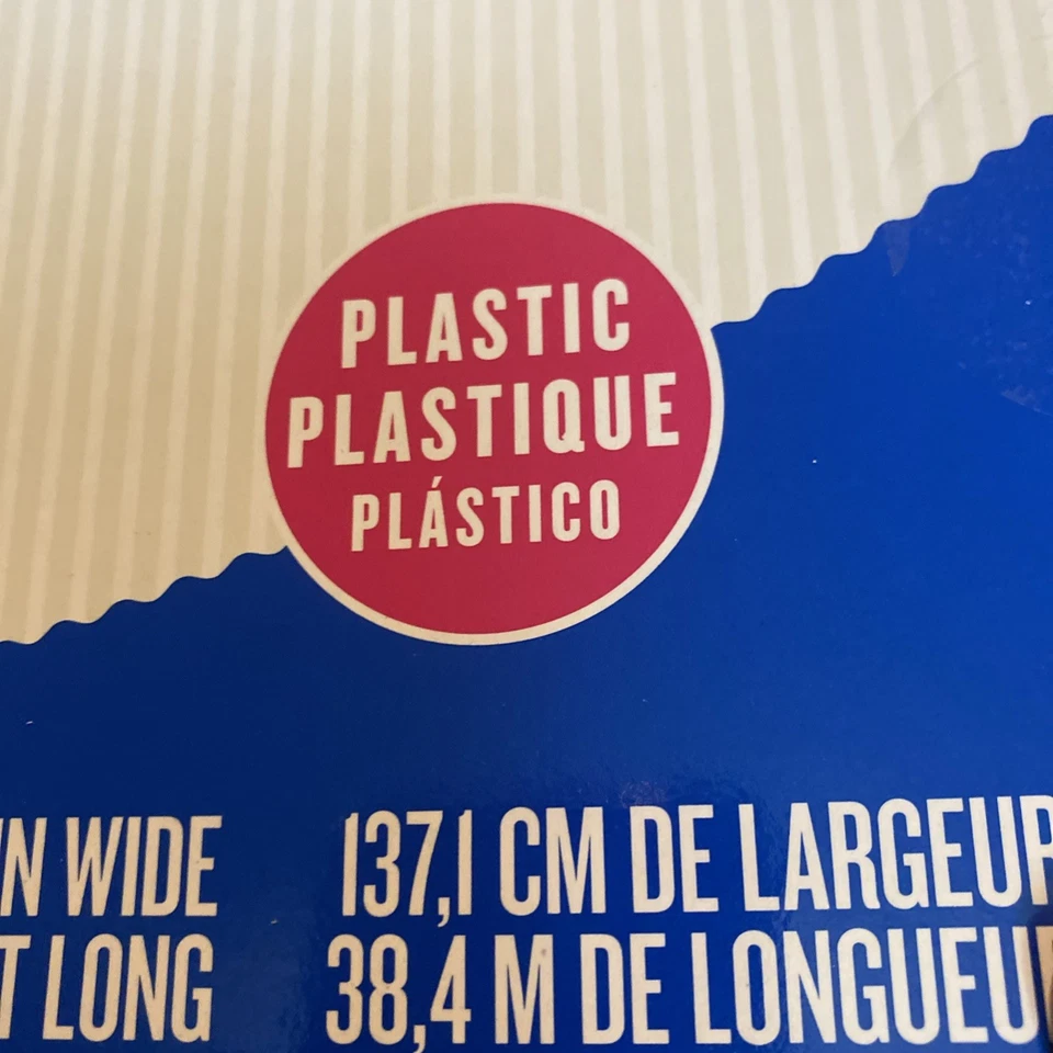   14 X Blue Plastic Table Cover ROLL - 54in x126 Ft Long Cutter included - Image 3 of 4