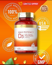 Carlyle Vitamin D3 2000IU Softgels  400 Count  Non-GMO, Gluten Free...