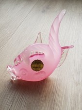 MURANO - Fisch - rosa Opalin-Glas mit Etikett - wNEU