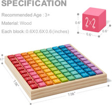 Robud Wooden Multiplication Math Table Board Montessori Math Manipulatives Learn