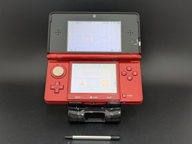 B4589 Nintendo 3DS console Metallic Red Japan w/pen game fx