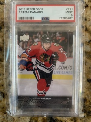 Upper Deck 2015-16 Young Guns Rookie Artemi Panarin Blackhawks #221 PSA 9