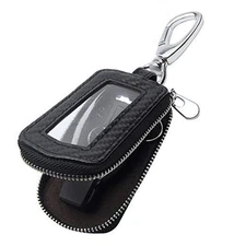 Premium Car Key Fob Case Genuine Leather Car Smart Key fob Universal A-black-2
