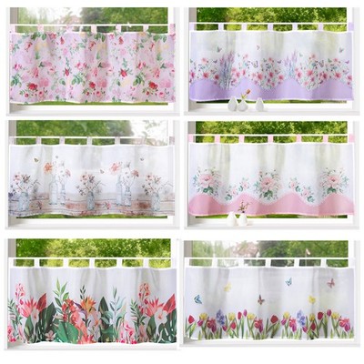 Heimtexland  panel curtain flowers roses palm bathroom curtain window decoration type789