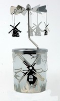 Kerzenfarm Glaskarussell WindmüHle Votivglas Windlicht Leuchtglas