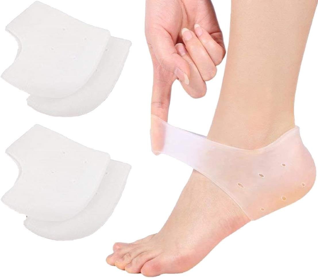VivoFoot 2 Pairs Gel Heel Protectors, Silicone Heel Cups, Blister Prevention An