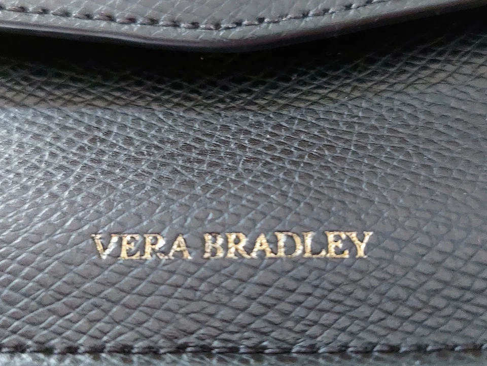 Vera Bradley Zip-Around Wristlet Classic Black Leather Organization Clutch Bag - Image 2 of 4