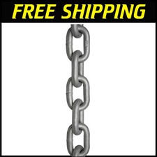 Durable 25 ft Galvanized Chain, 1/4" Thickness, 1300 lb Max Load - Grade 30