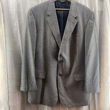 Jos A Bank Houndstooth Blazer Mens 48L Silk Wool Blend Classic Career Coat
