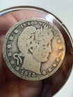 1915 Barber 90% Silver Quarter Key Date in V Fine Condition