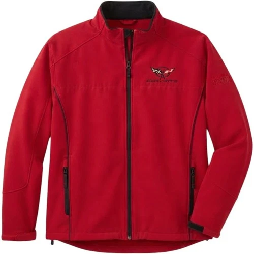 Clique Corvette Softshell Jacket Mens XL Red National Corvette Museum Full Zip - product listing photo
