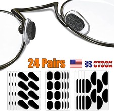 24Pairs Eyeglass Nose Pads, Soft Silicone Adhesive Air Chamber Glasses Nose Pads