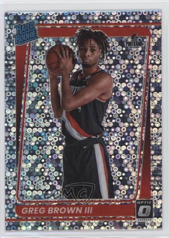 2021 Donruss Optic Rated Fast Break Holo Prizm Greg Brown III #195 Rookie RC rp9