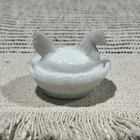 Vintage Westmoreland Hen On Nest Miniature 2" Milk Glass Salt Cellar