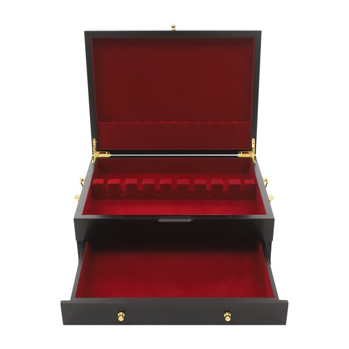 2 Tiers Pine Wood Case, Cutlery Organizer, Wooden Silverware Chest, Storage Box - Picture 10 of 18