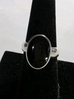 Vintage Onyx Oval Solid Sterling Silver 925 Ring Size 7.5