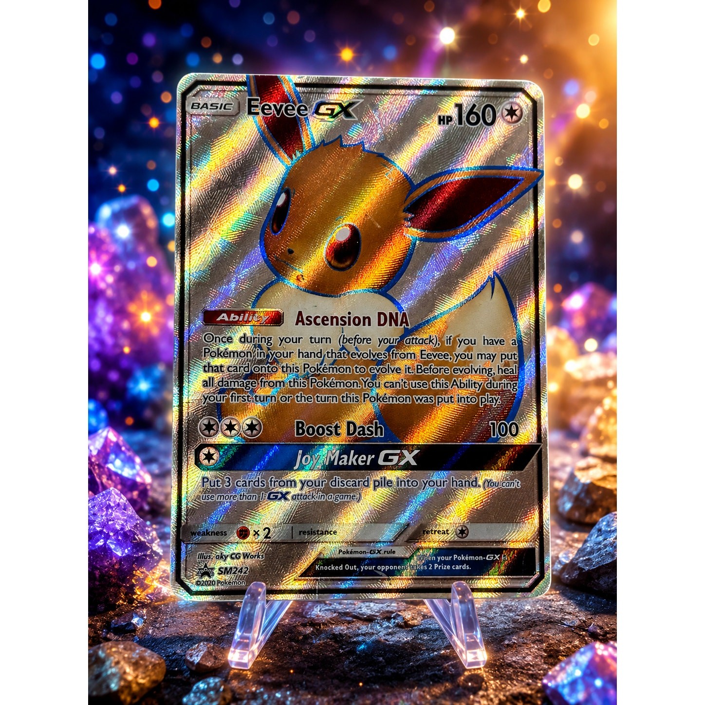 Pokemon TCG Eevee GX SM242 Black Star Promo Holo GX English Full Art