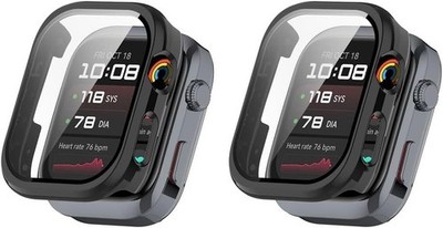 2x Schutzhülle für Uhr mit Glas, Kratzschutz, Case Schwarz