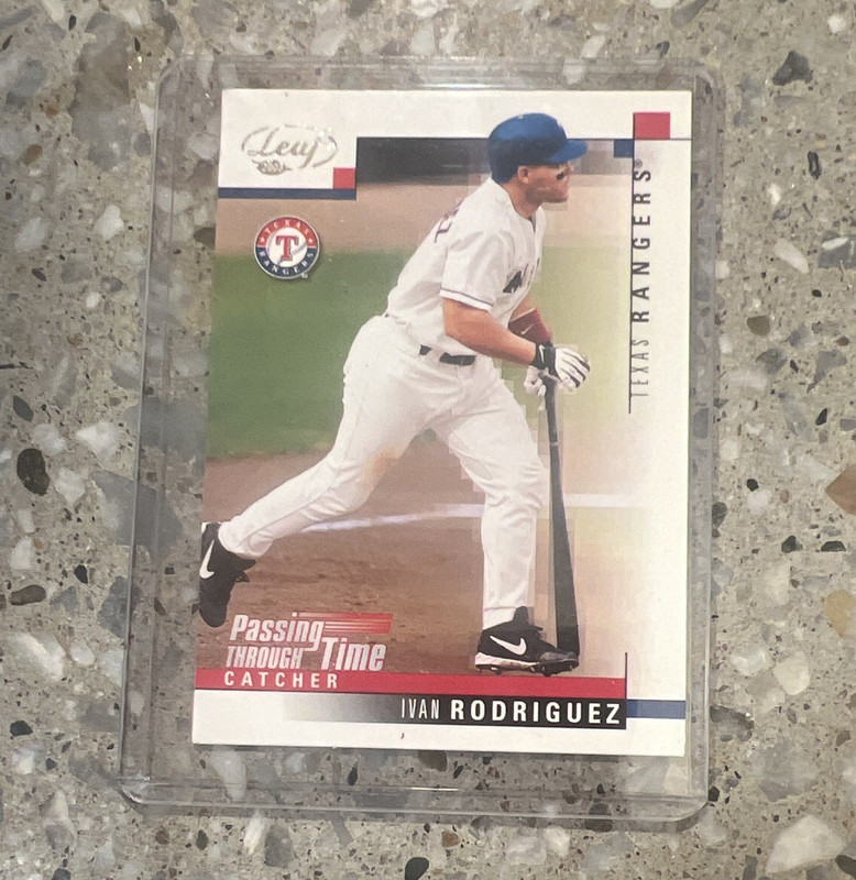 Leaf 1993 Ivan Rodriguez Texas Rangers Passing Through Time #252 Lot of 2