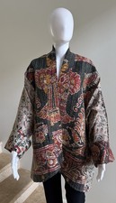 100 Silk Reversible Kantha Jacket, One Size