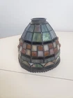 Vintage Timeless Treasure Stained Slag Glass Lamp Shade Jeweled Bell 6.5"