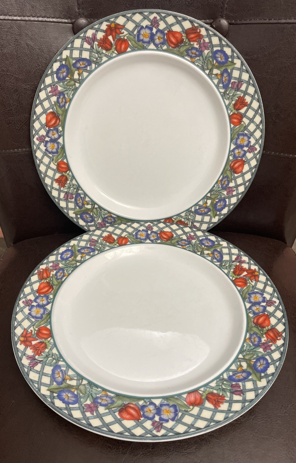 Set of 2 Dansk NORDIC GARDEN Dinner Plates 11” Thailand USED