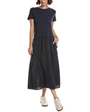 Velvet By Graham & Spencer Itza Midi Dress Women's Size XS Navy Gauze Resort