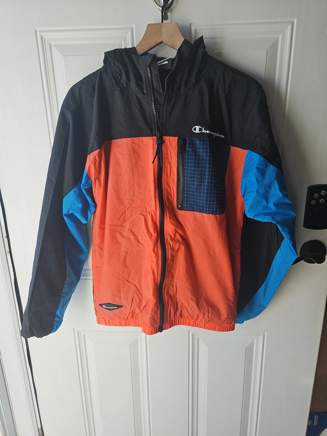 Vintage Champion Windbreaker Size Small Zip Up Lightweight Jacket Retro 90s