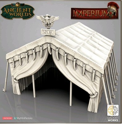 32mm Wargaming Ancient Roman Legion Legate / Command Tent 3d Set Miniaturen