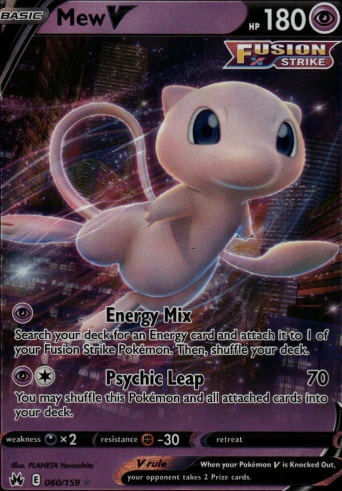Mew V Holo Ultra Rare Crown Zenith 060/159 NM
