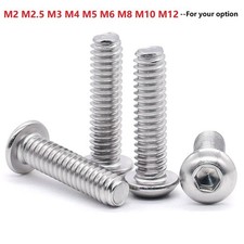 M5 Button Head Pan Head Screws Bolt, Socket Screw Allen Key A2 Stainless Steel