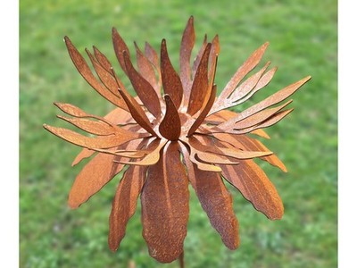 Gartenstecker Metall Blume Gartendeko rostige Dekoration Edelrost Telopea XXL