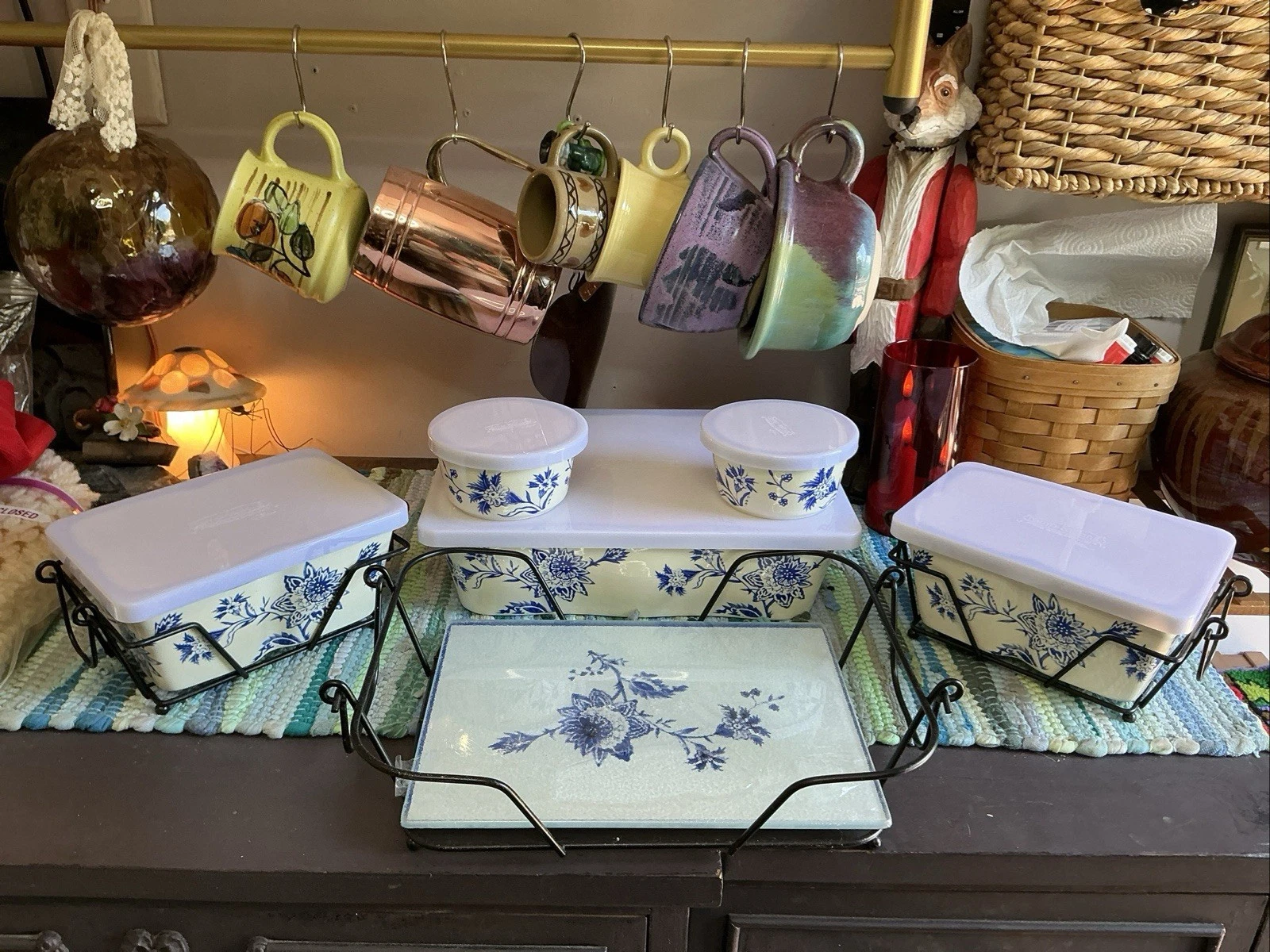 NEW Temptations by Tara Oven-to-Table Set - Toile Design Ovenware - NEW IN BOX