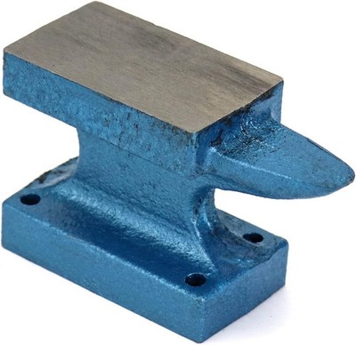 QWORK Horn Anvil Bench Block, 1 Pound Cast Iron Hobby Anvil for Jewelry Making