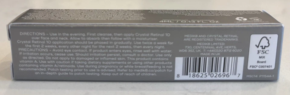 Medik8 Crystal Retinal 10 Night Serum Vitamin A Anti-Aging 0.13 oz NIB - Image 4 of 4