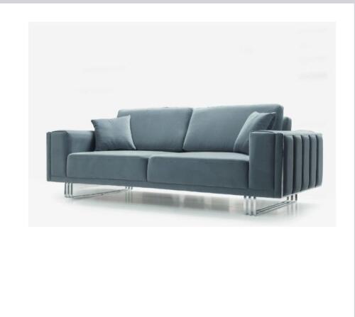 3 Seater Sofa Blue Colors Sofa Upholstery Living Room Sofas Design Stainless-