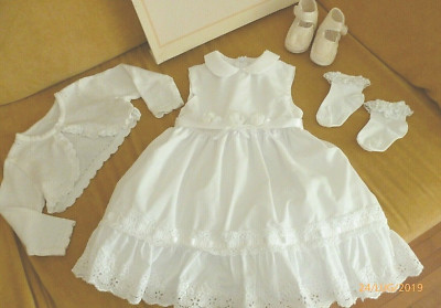 TAUFANZUG MÄDCHEN KLEID MIT BOLERO WEISS MICKI BABY 3 MONATE