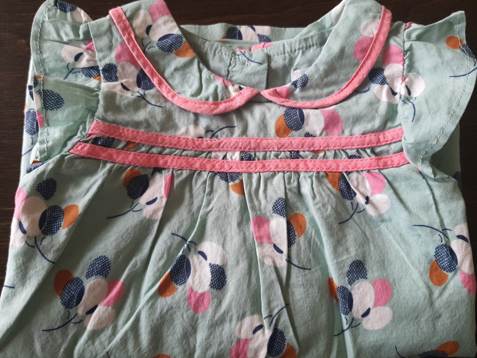 Baby Boden Girl’s Balloon's Dress Pink Blue 3 6 Months spring match bloomers image 2