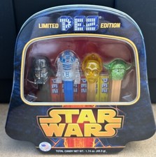 PEZ Limited Star Wars Gift Tin - Transparent Darth Vader, R2D2, C3PO, Yoda - New