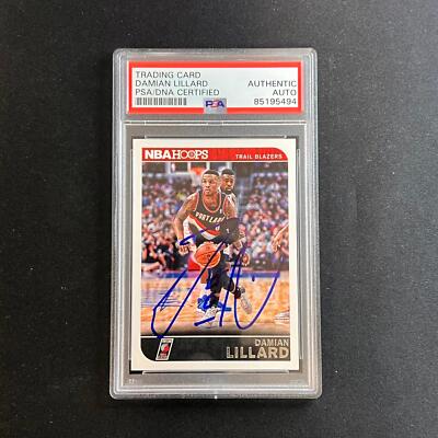 2014-15 Panini Hoops #36 Damian Lillard Signed AUTO PSA Slabbed 